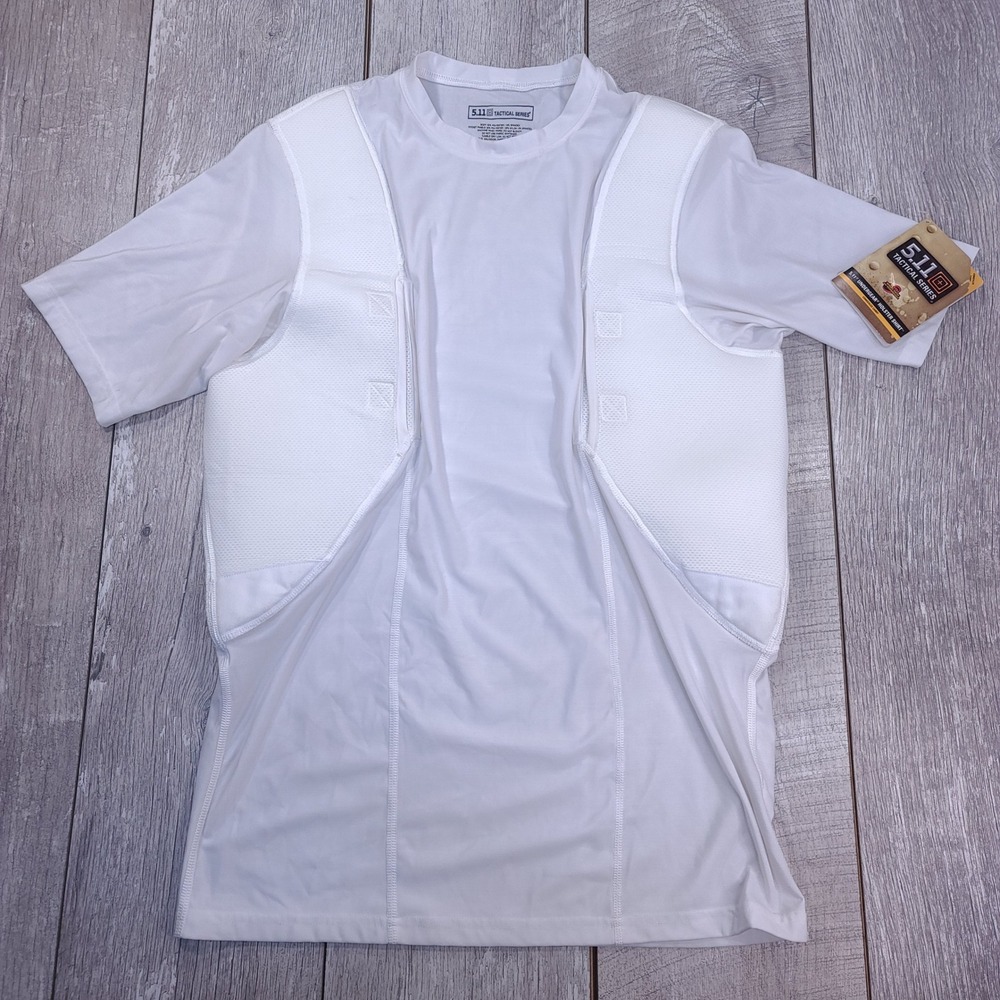 5.11 Tactical Holster Shirt Mens Small White Undergear CCW Compression 40011